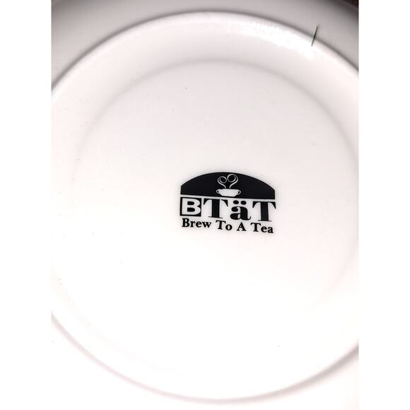 Brew to A Tea Pink Yellow Polka Dot Rose & Gold Trim Cup & Saucer - Picture 4 of 5